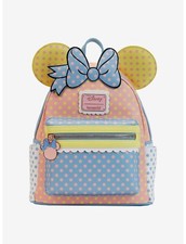 Mini Mochila Loungefly Disney Minnie Mouse Pastel Lunares Figura - Nueva