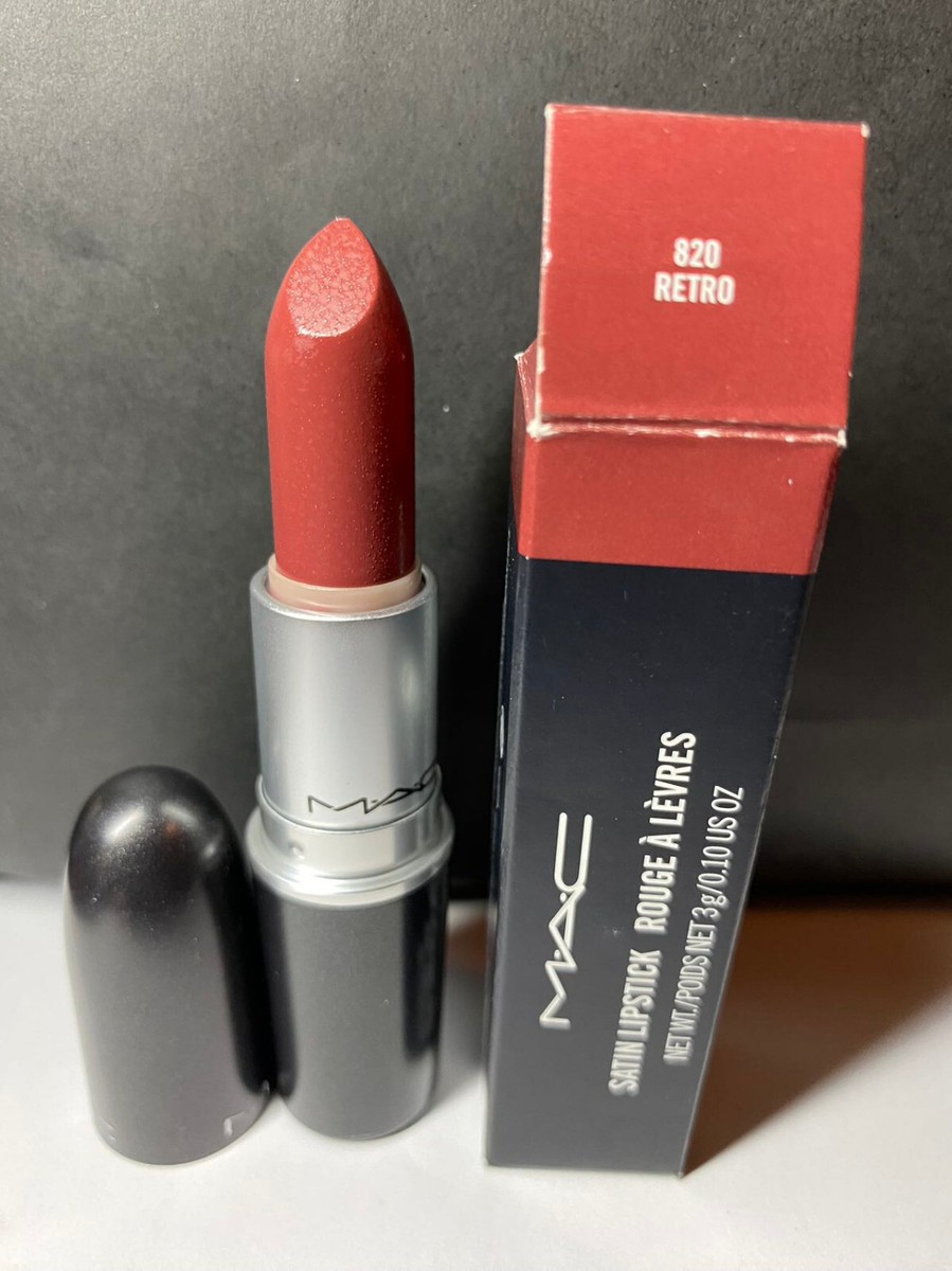 MAC Satin Lipstick 0.1 oz / 3 g - Retro 820 NEW IN BOX 100