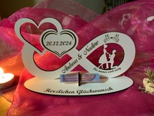Geldgeschenk Hochzeit personalisiert Namen Holz Geschenk Geld Hochzeitsdeko