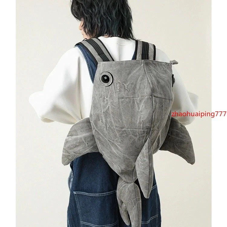 Whale Shape Backpack Large Capacity Travel Bag Knapsack Student Schoolbag
