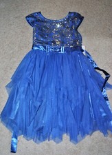 Jona Michelle Girls' Blue Sleeveless Special Occasion / Holiday Dress - Size 10