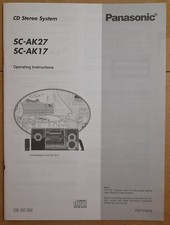 Panasonic SC-AK27/SC-AK17 Stereo Instruction Manual  			