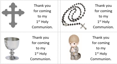 40x Personalised SILVER 1st Holy Communion/labels/stickers/party/cake/sweets/bag