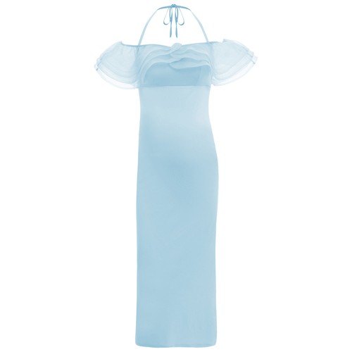 Maternity Women Dress Summer Pregnant Calf-length Nightgown Split Design Party - Picture 9 of 59