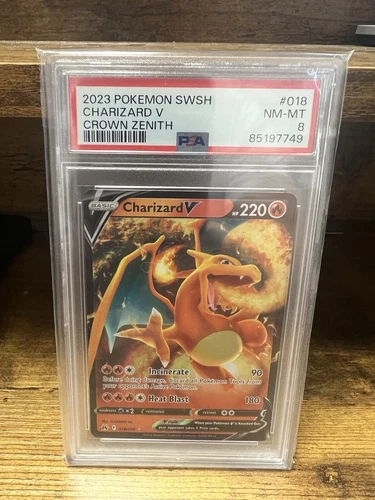 2022 Pokemon TCG Crown Zenith Charizard V 018/172 PSA 8