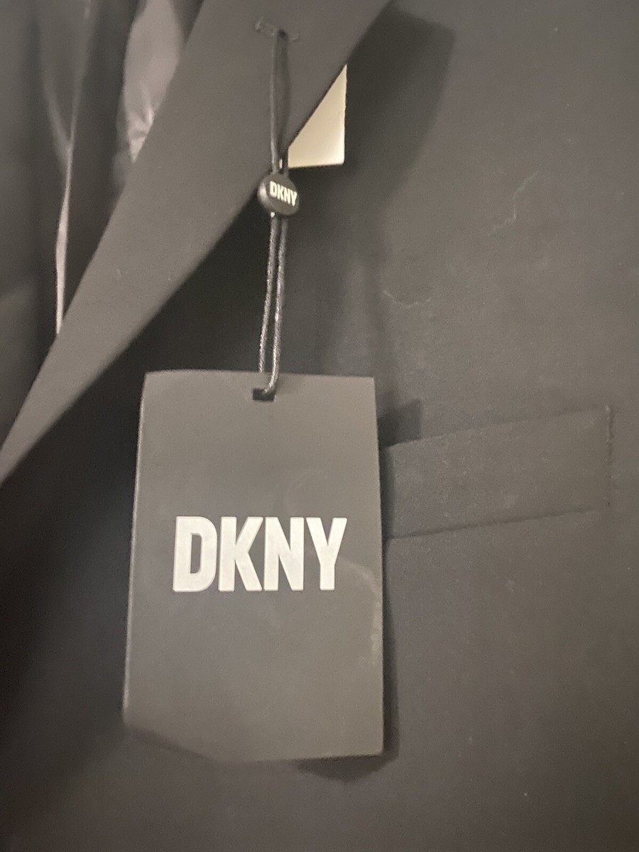 DKNY SUIT Jacket DURAN Mens 46R Black Solid DNUR143W0021 NEW