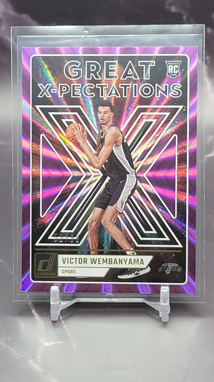 2023-24 Panini Donruss Great X-Pectations #10 Holo Purple /99 Victor Wembanyama