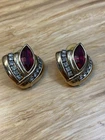 Vintage Salo Dangle Gold Tone Earrings Art Deco Estate Fashion Jewelry KG