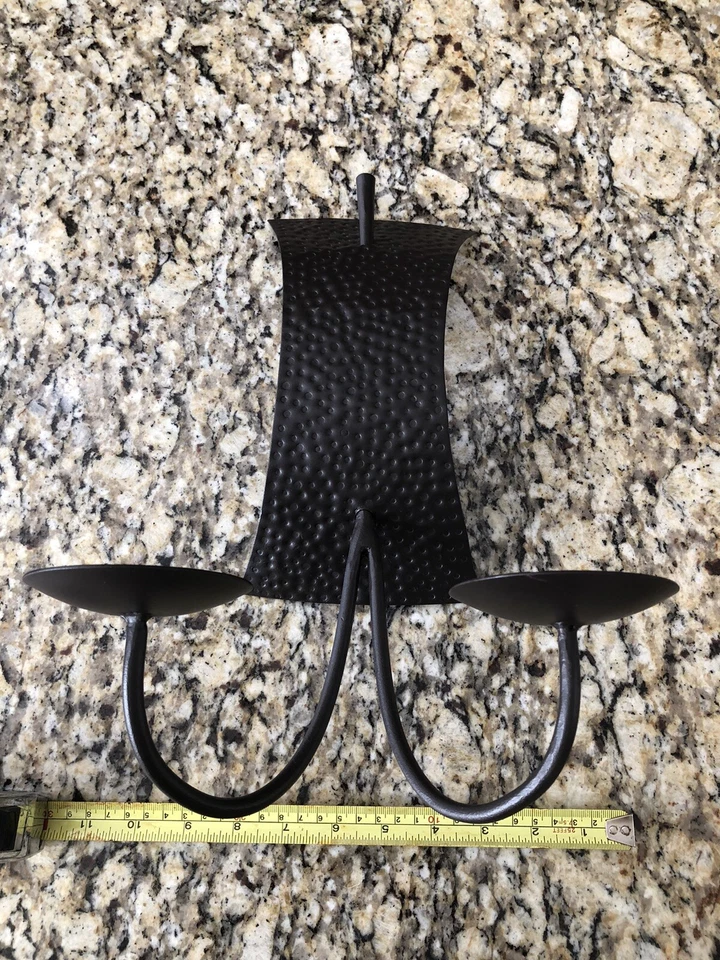 Candelabro decorativo de montaje en pared color negro tamaño 15" x 10" Foto 4 de 4