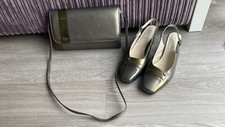 Equity ladies' shoes, Venetia Design, Antique Pewter Patent Size UK 5.5E & Bag