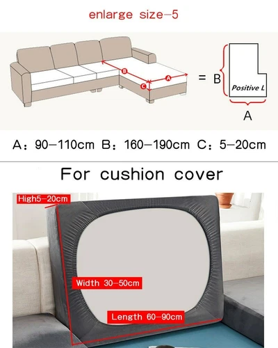 Velvet Sofa Seat Cushion Cover Thick Solid Soft Stretch Sofa Plush Slipcovers - Picture 5 of 15