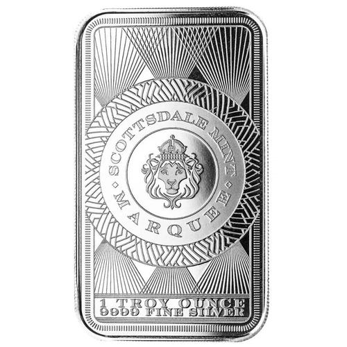 1 oz .9999 Silver Bar - Scottsdale Marquee Peacock Silver Bullion Bar #A686