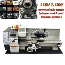 110V 1.1KW RC-210E Imperial/Metric Precision Metal Lathe Brushless Motor Lathe