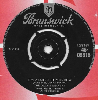 Dream Weavers - It's Almost Tomorrow / You've Got Me Wondering - Used - G8100z