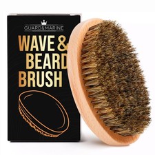 Wave Beard Brush For Men Natural Boar Bristles Palm Curve Wood 360 Waves