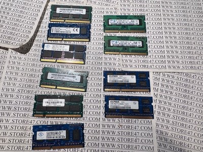10pc LOT Laptop memory Elpida 2gb Samsung 2gb Kingston 4gb MT 4gb Nanya 2gb
