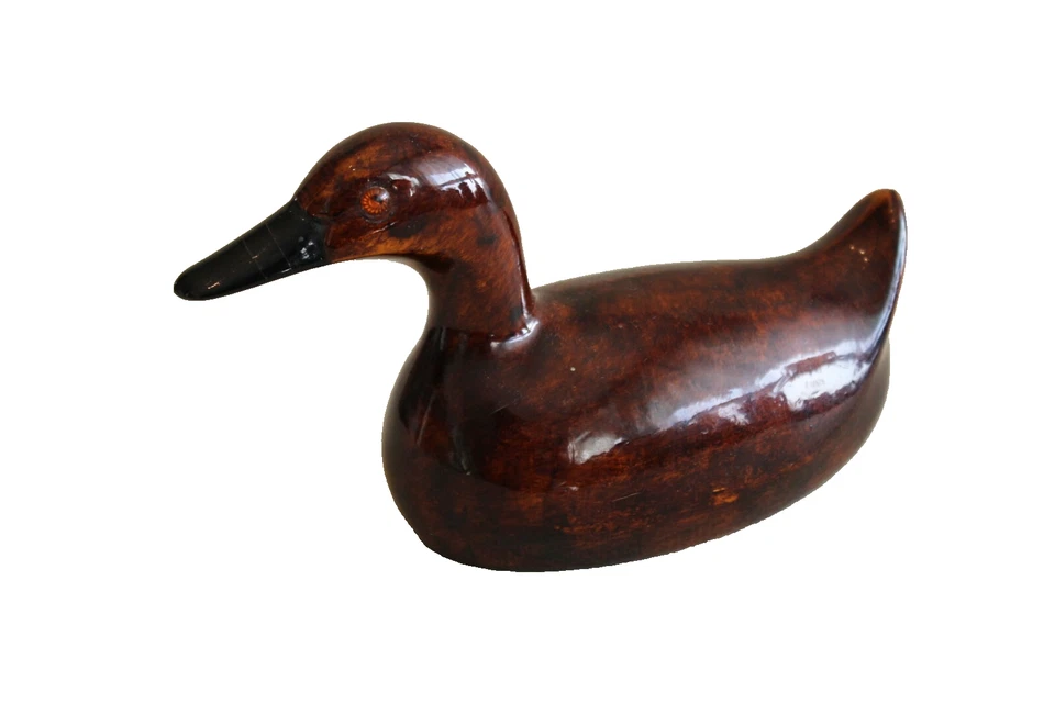 Figurine bibelot canard en bois laqué 16 cm - Photo 1/3