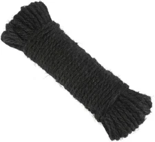 jijAcraft 5mm Jute Rope - 65 Feet Black Natural x 65 ft, 
