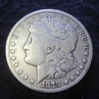 1879-CC Morgan Silver Dollar - Solid Fine F details from the Carson City mint