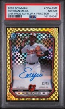 2026 Bowman Chrome ESTEBAN MEJIA YELLOW X-FRACTOR 1ST AUTO # /75 #CPA-EME PSA 8