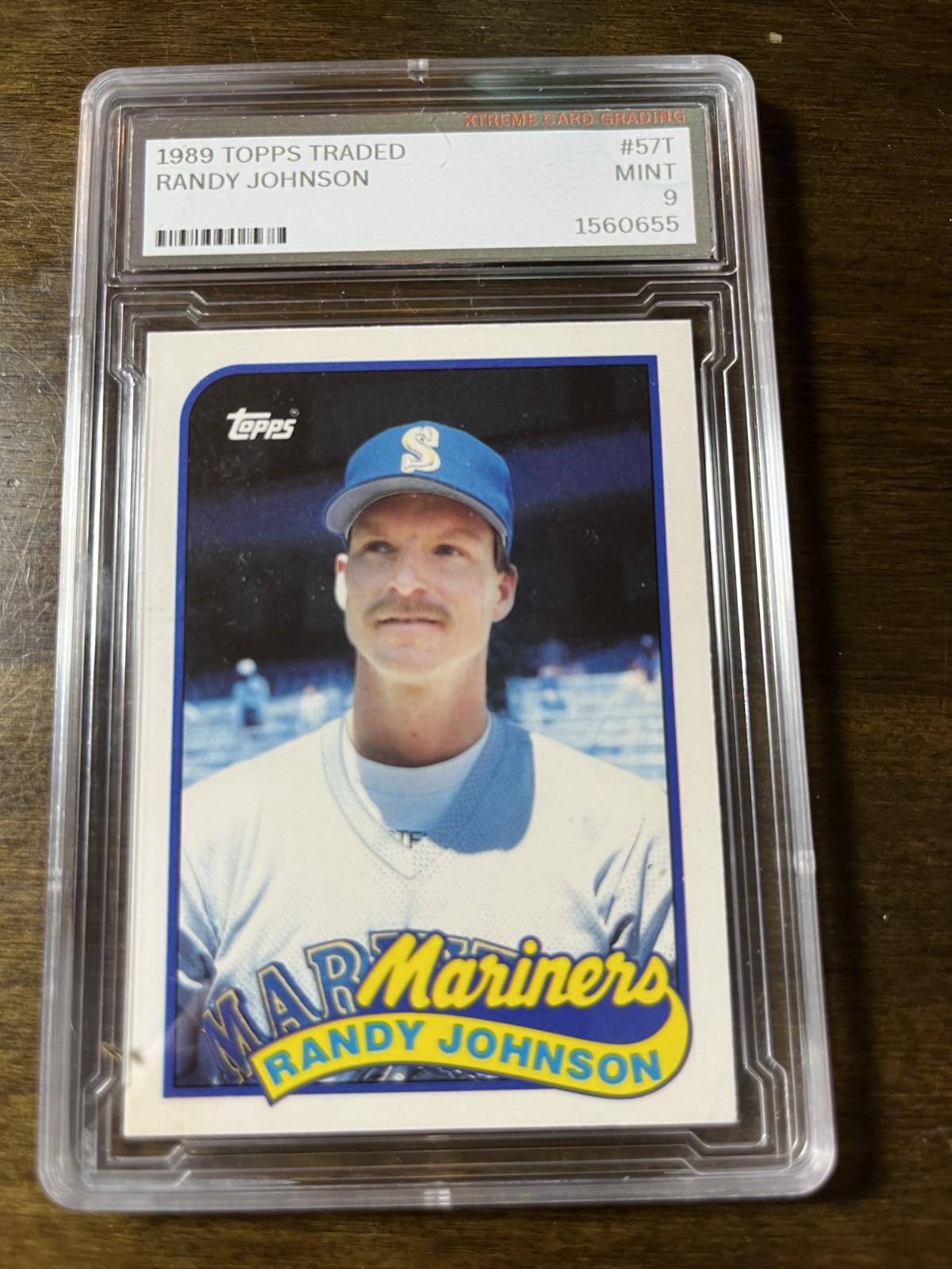 Randy Johnson Graded Mint 9. 1989 Topps Traded- Randy Johnson #57T (RC)