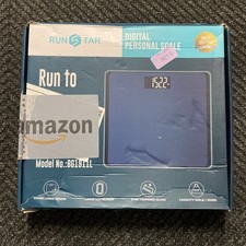 RunSTAR 550lb Bathroom Digital LCD Scale Ultra-Wide Platform Blue BG1911L