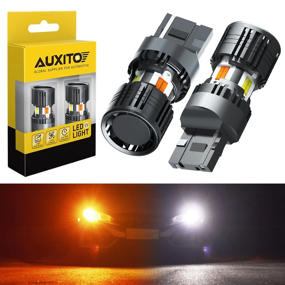 7443 LED Turn Signal Lights Parking/DRL Switchback Amber White Anti Hyper Flash