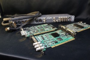 Lot of 3 Aja Kona capture cards LH SD 2 KL box break out cable J1 cable