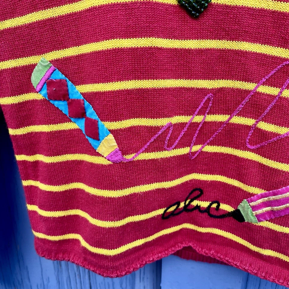 Michael Simon Kids 6X 套衫毛衣学校蜡笔装饰复古 — 第 4/4 张图片