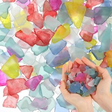 45oz Sea Glass for Crafts, Frosted Seaglass Pieces Vase Filler and Aquarium D...