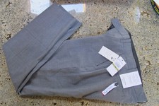 NWT Calvin Klein Boys Flat Front Bi-Stretch Pant Straight Leg Oxford Grey Sz 14