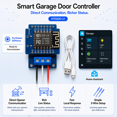 Smart Garage Door Controller v1 - ratgdo - LiftMaster/Chamberlain - HA/HomeKit