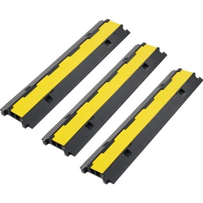 Kabelbrücke Gummi, 3 Stück, 100x25cm, Boden Kabelabdeckung, Überfahrschutz