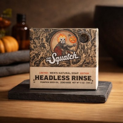Dr Squatch Halloween Limited Edition Headless Rinse, No Grit, Natural Bar, NIP!!