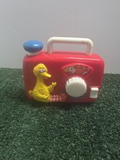 Vintage Big Bird Wind Up Radio Music Toy ILLCO Jim Henson Sesame Street WORKS