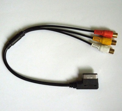 3 RCA Phono Audio AV Composite Video Cable Lead For Audi A3 A6 A8 Q7 AMI MMI