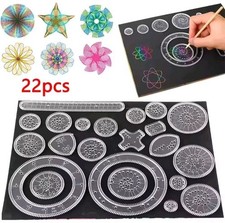 22pcs Spirograph Drawing Ruler Set Geometry Design Tool Kaleidoscope Art Toy Kit
