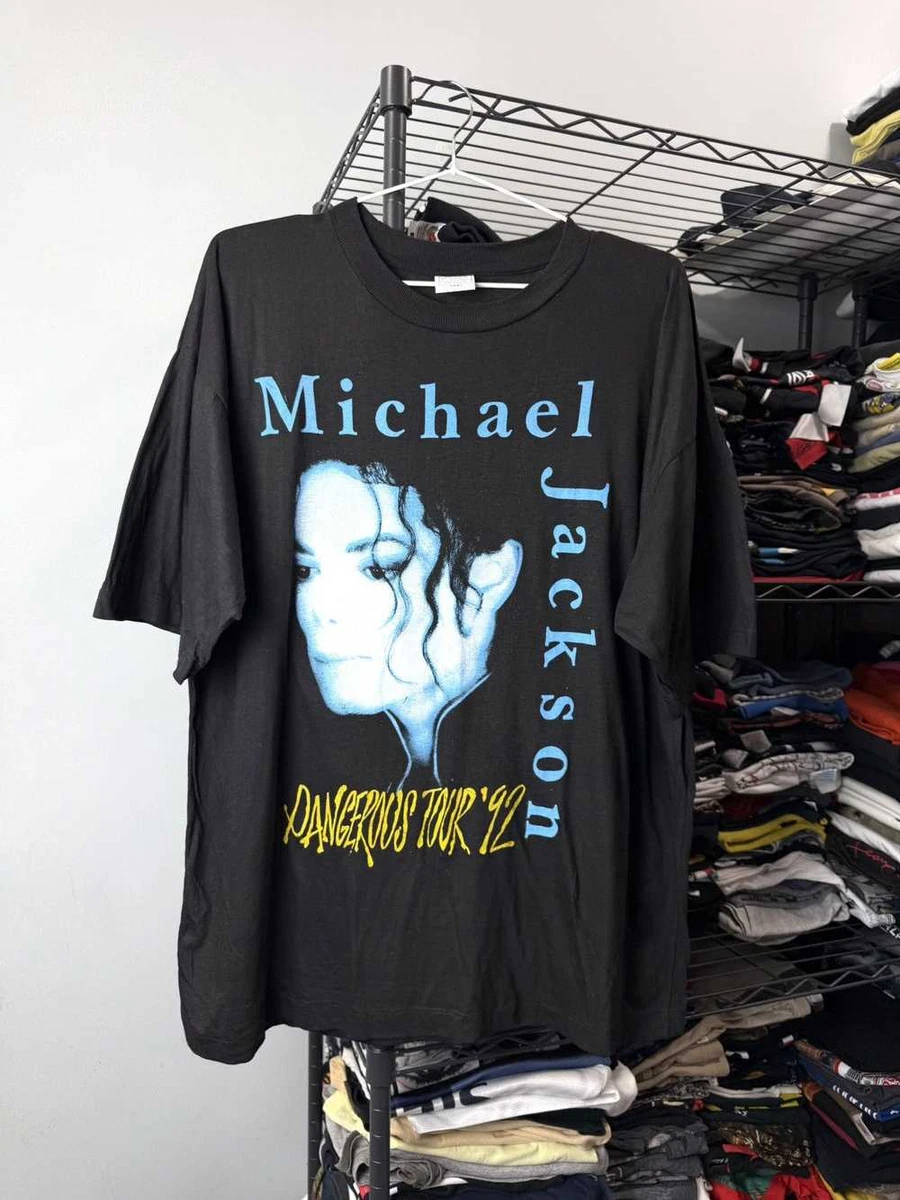 Band Tees 90s Michael Jackson Dangerous Tour 1992 TShirt Single