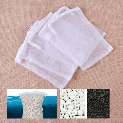 10x White Mesh Aquarium   Net Bag Fish Tank Zip   Media Bags  P181C YL #zc