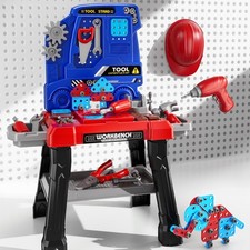 Kids Tool Bench Set, 142Pcs Toddler Tool Toy Playset with Electric Drill Reali