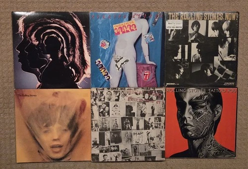 Lot of 6 Rolling Stones vinyl record albums Classic Rock Pop Rock Blues Rock