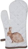 Clayre & Eef BSLC44 Ofenhandschuh Beige Braun 18X30 Cm