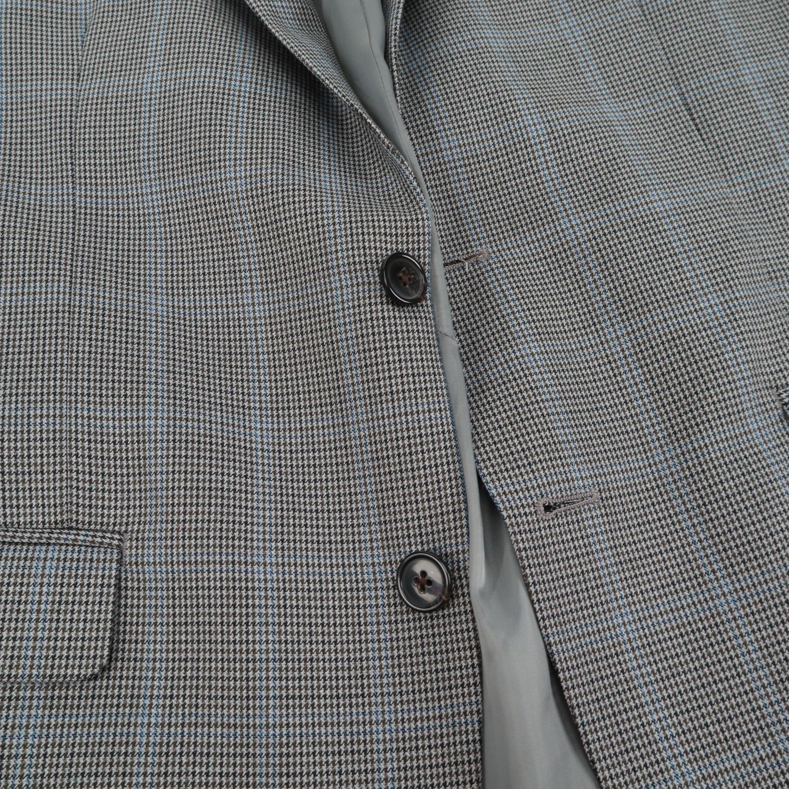 Chaps Medium Gray Houndstooth Blue Overcheck Poly… - image 10