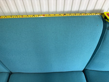 Retro Blue Fabric Modular Sofa Set, Solid Upholstery, Seats 6, 23x23x34in