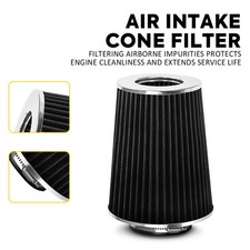 4" 102mm High Long Flow Inlet Cone Dry Cold Filter Air Intake Replacement Black