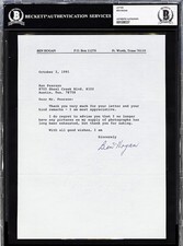 Ben Hogan Signed Autographed Letter TLS Personal Letterhead Encapsulated Beckett