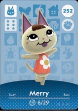 252 Merry Amiibo Card 252 Series 3 Animal Crossing Nintendo Switch NA Region