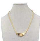 Vintage CZ Gold Plated Pendant Necklace Estate Costume Jewelry  18"