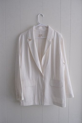 Open Edit Nordstrom Unstructured Blazer M One Button Ivory Oversized