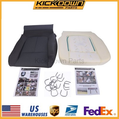 Driver Bottom Seat Cover Gray & Foam Pad For 2011-2016 Ford F250 F350 F450 F550
